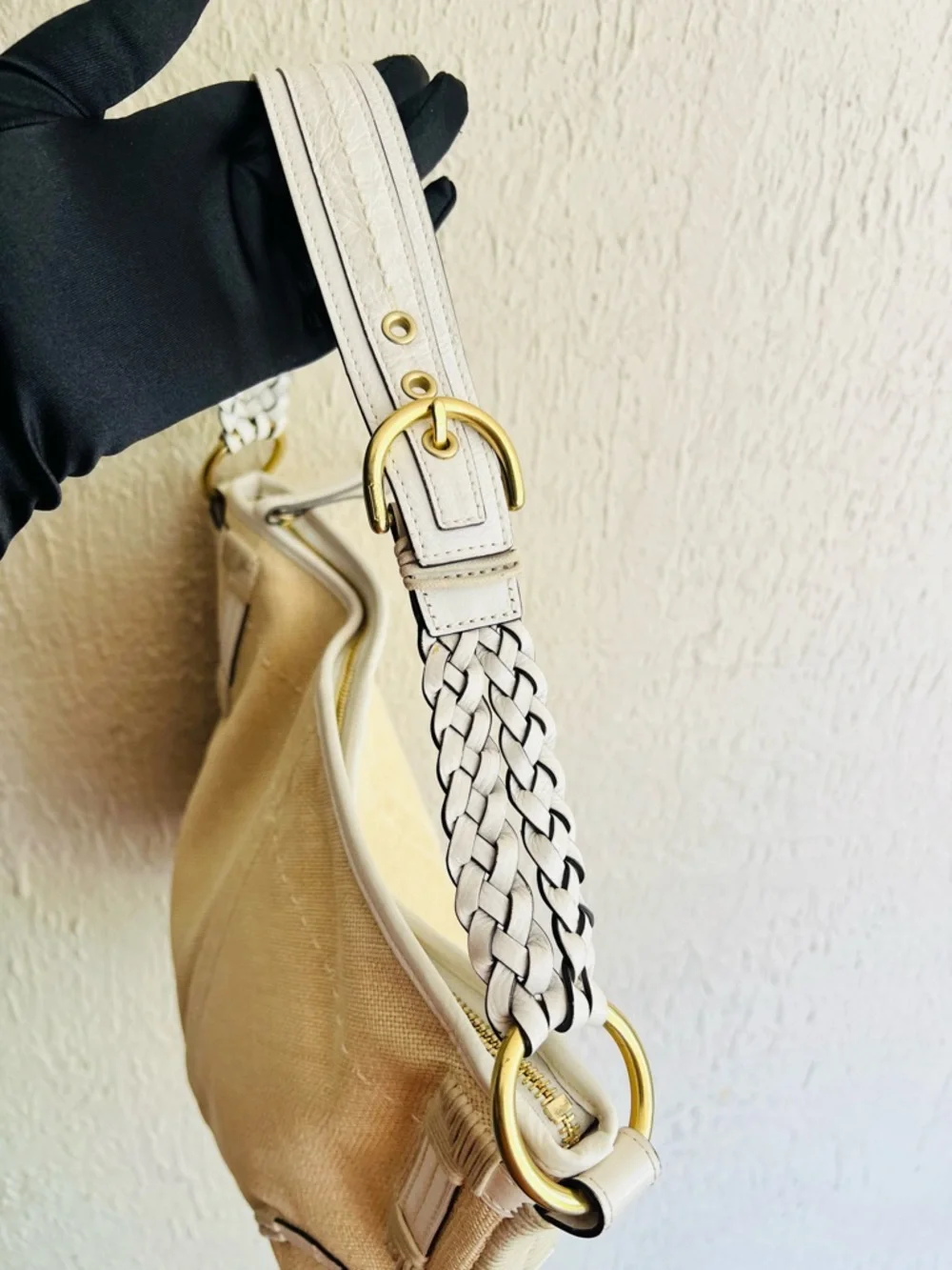 Coach Vintage Soho Angora Straw & Braided Leather Hobo Shoulder Bag - Picture 3 of 8